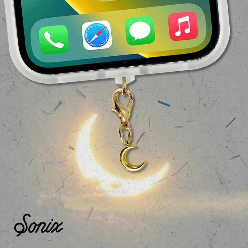 Sonix Dust Plugs - USB C + Lightning Compatible - Charging Port Charms (3 Pack) - Celestial - Sunburst, Teardrop Jewel, Crescent Moon - Image 2